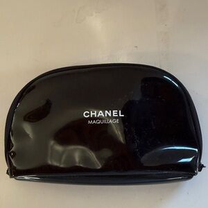 CHANEL Glossy Black Cosmetic Pouch